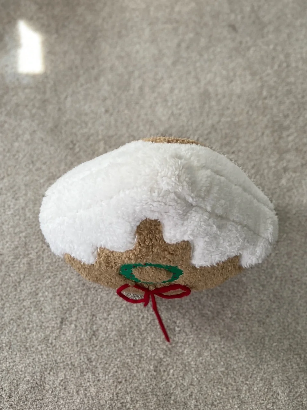 MARTHA STEWART Teddy Gingerbread House Shaped Pillow